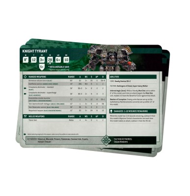 Ігрові карти WARHAMMER 40000 DATASHEET CARDS: CHAOS KNIGHTS (ENG) детальное изображение Космический Десант Хаоса Армии Хаоса
