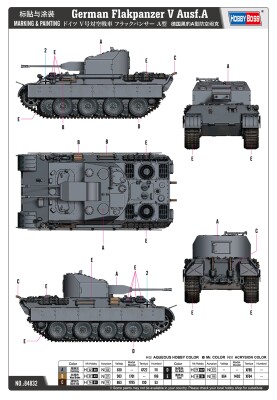 Збірна модель 1/48 Німецька Flakpanzer V Ausf.A HobbyBoss 84832 детальное изображение Бронетехника 1/48 Бронетехника