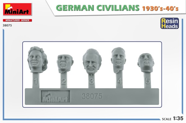 Сборная модель 1/35 Фигуры Немецкие гражданские 1930-1940 годы МиниАрт 38075 детальное изображение Фигуры 1/35 Фигуры