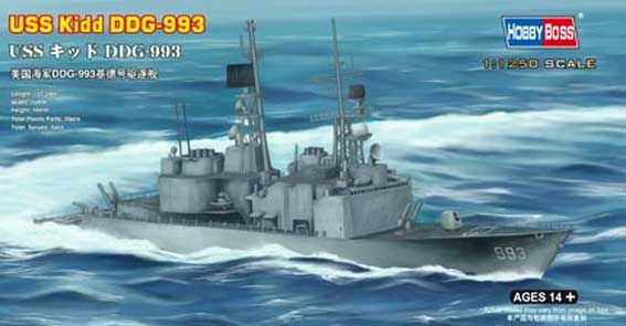 Сблорная модель корабля USS Kidd DDG-993 детальное изображение Флот 1/1250 Флот