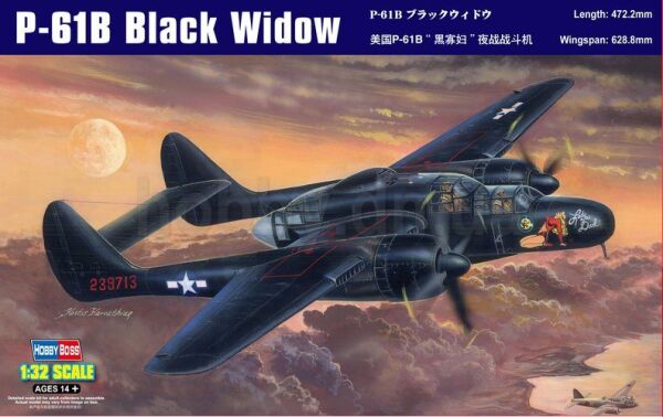 Buildable model of the American aircraft P-61B Black Widow детальное изображение Самолеты 1/32 Самолеты