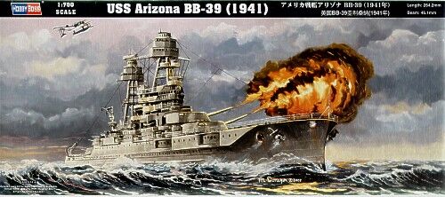 Сборная модель американского корабля Arizona BB-39 (1941) детальное изображение Флот 1/700 Флот