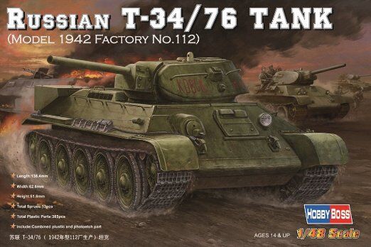 Russian T-34/76 (1942 No.112) tank детальное изображение Бронетехника 1/48 Бронетехника