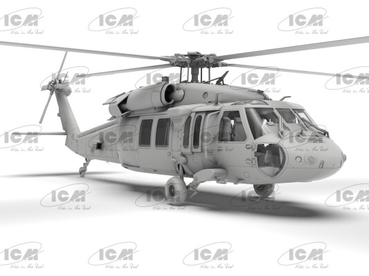 Збірна модель 1/48 Військово-транспортний вертоліт США UH-60A Black Hawk ICM 48361 детальное изображение Вертолеты 1/48 Вертолеты