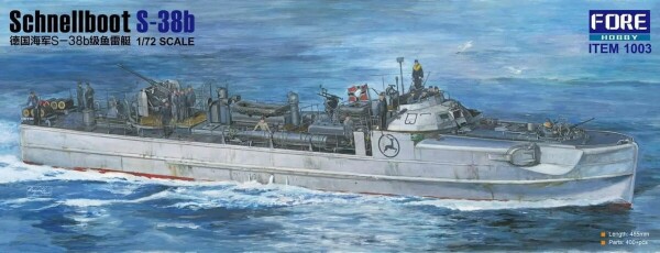 Сборная модель 1/72 немецкий скоростной ударный катер Schnellboot S-38B Foreart 1003 детальное изображение Флот 1/72 Флот