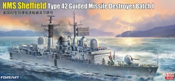 Збірна модель 1/350 британський ескадрений міноносець Sheffield Type 42 Foreart 3001 детальное изображение Флот 1/350 Флот