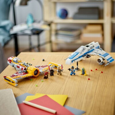 Конструктор LEGO Star Wars Истребитель Новой Республики E-Wing против Звездного истребителя Шин Хати детальное изображение Star Wars Lego