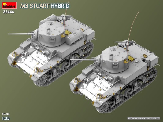 Сборная модель 1/35 Танк M3 Stuart Hybrid MiniArt 35446 детальное изображение Бронетехника 1/35 Бронетехника