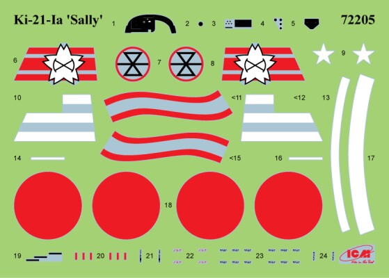Збірна модель 1/72 Літак Ki-21-Ia &quot;Sally&quot; ICM 72205 детальное изображение Самолеты 1/72 Самолеты