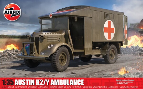 Збірна модель 1/35 Санітарний автомобіль Austin K2/Y Airfix A01375 детальное изображение Автомобили 1/35 Автомобили
