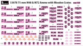 Збірна модель 1/35 Набір 75-мм боєприпасів для M48 та M72 в дерев'яних ящиках MiniArt 53078 детальное изображение Аксессуары Диорамы