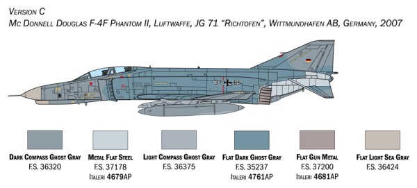 Збірна модель 1/72 Літак F-4E/F Phantom II Italeri 1448 детальное изображение Самолеты 1/72 Самолеты