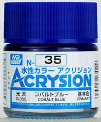 Акрилова фарба на водяній основі Acrysion Cobalt Blue / Кобальтовий Синій Mr.Hobby N35 детальное изображение Акриловые краски Краски