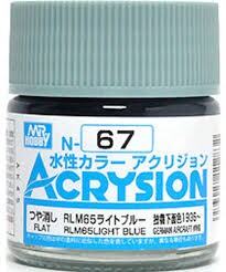 Water-based acrylic paint Acrysion RLM65 Light Blue Mr.Hobby N67 детальное изображение Акриловые краски Краски