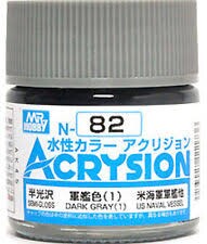 Акрилова фарба на водній основі Acrysion Dark Grey / Темно Сірий Mr.Hobby N82 детальное изображение Акриловые краски Краски