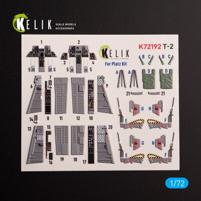 T-2 Advanced Trainer 3D декаль интерьер для комплекта Platz 1/72 КЕЛИК K72192 детальное изображение 3D Декали Афтермаркет