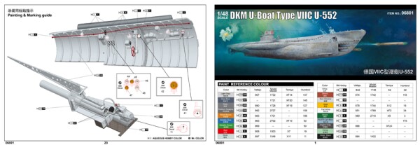 Збірна модель 1/48 Німецький підводний човен DKM типу VIIC U-552 Trumpeter 06801 детальное изображение Подводный флот Флот