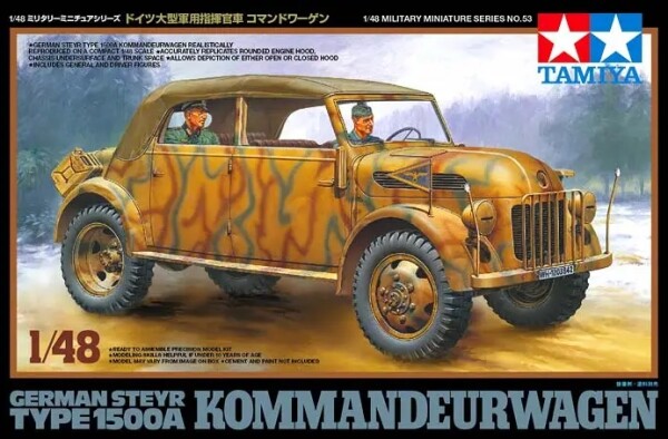 Збірна модель 1/48 Автомобіль Steyr тип 1500 Kommandeurwagen Tamiya 32553 детальное изображение Автомобили 1/48 Автомобили