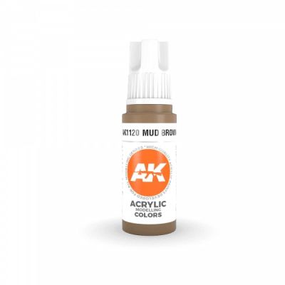 Acrylic paint MUD BROWN – STANDARD / DIRTY BROWN AK-interactive AK11120 детальное изображение General Color AK 3rd Generation