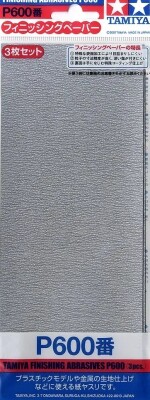 Наждачний папір #600 3 шт (Finishing Abrasives) Tamiya 87055 детальное изображение Наждачная бумага Инструменты