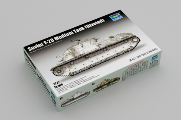 Сборная модель 1/72 Советский средний танк Т-28 (клепаный) Трумпетер 07151 детальное изображение Бронетехника 1/72 Бронетехника