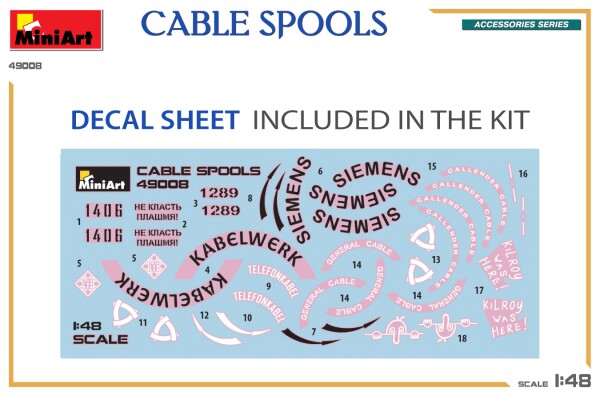 Scale model 1/48 Set of cable reels Miniart 49008 детальное изображение Аксессуары Диорамы