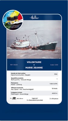 Сборная модель 1/200 Рыболовное судно Volontaire + Marie Jeanne Twin - Стартовый набор Хеллер 55604 детальное изображение Гражданский флот Флот