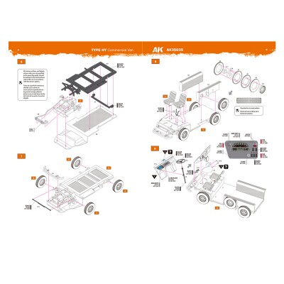 Збірна модель 1/35 Автомобіль Citroen Type HY - Комерційний фургон (1964-1969) AK-Interactive 35035 детальное изображение Автомобили 1/35 Автомобили
