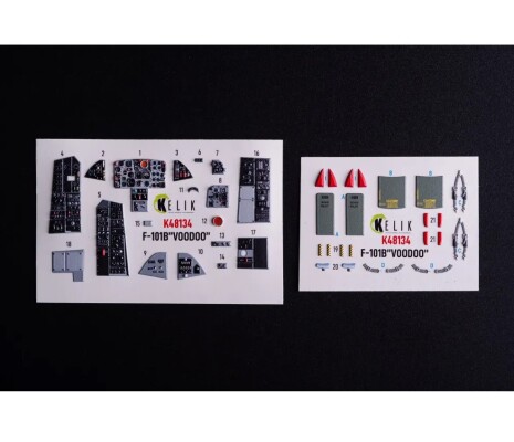 McDonnell F-101 B VooDoo 3D декаль інтер'єр для комплекту Zimi Model / KittyHawk 1/48 KELIK K48134 детальное изображение 3D Декали Афтермаркет