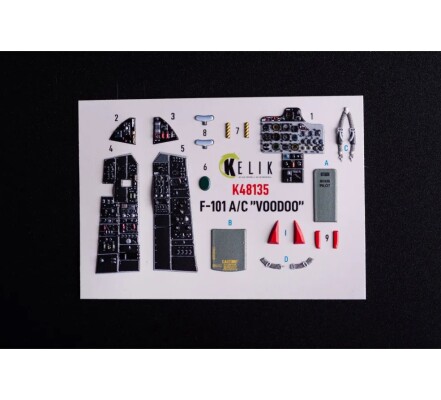 McDonnell F-101 A/C VooDoo 3D декаль інтер'єр для комплекту Zimi Model / KittyHawk 1/48 KELIK K48135 детальное изображение 3D Декали Афтермаркет