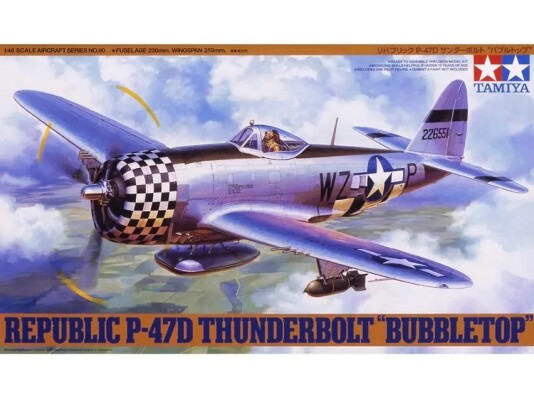 Збірна модель 1/48 літак Republic P-47D Thunderbolt &quot;Bubbletop&quot; Tamiya 61090 детальное изображение Самолеты 1/48 Самолеты