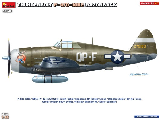 Сборная модель 1/48 Самолет Republic P-47 D-10 RE Thunderbolt Razorback MiniArt 48030 детальное изображение Самолеты 1/48 Самолеты