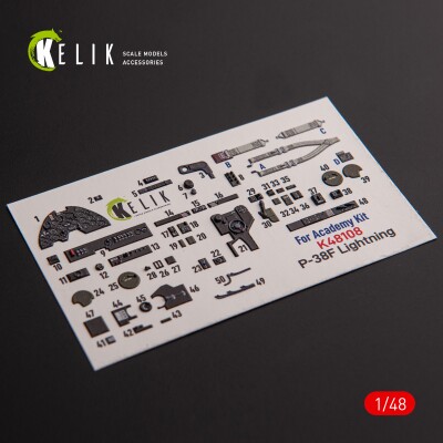 P-38F &quot;Lightning&quot; 3D декаль интерьер для комплекта Academy 1/48 КЕЛИК K48108 детальное изображение 3D Декали Афтермаркет