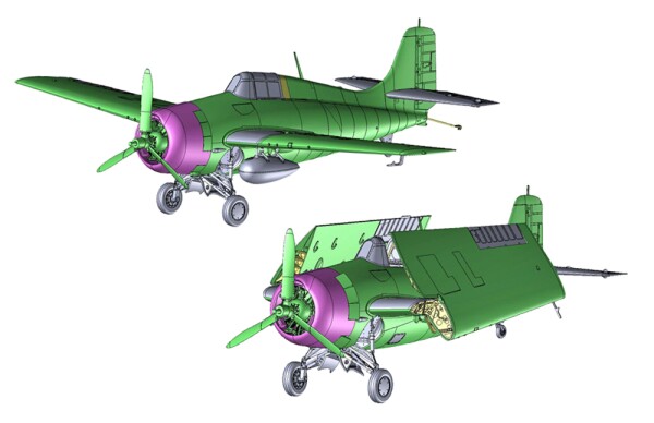 Збірна модель 1/48 Літак Grumman F4F-4 Wildcat - Битва за Мідвей, 1942 р. (нова прес-форма) Academy 12355 детальное изображение Самолеты 1/48 Самолеты