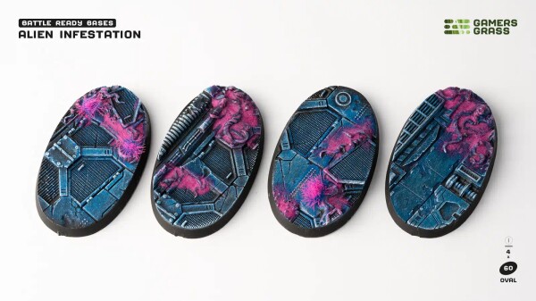 Підставка для фігур Alien Infestation - Oval 60 мм 4 шт Gamers Grass GGB-AIO60 детальное изображение Разное Инструменты