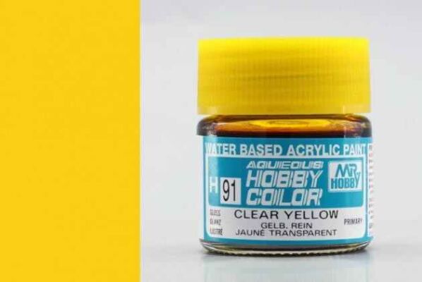 Фарба Mr. Hobby H91 (Clear Yellow gloss / Прозорий Жовтий глянсовий) детальное изображение Акриловые краски Краски