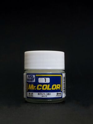  White gloss, Mr. Color solvent-based paint 10 ml. / Белый глянцевый детальное изображение Нитрокраски Краски