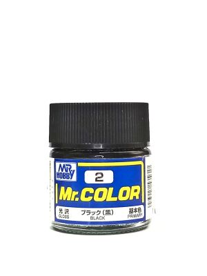  Black Gloss, Mr. Color solvent-based paint 10 ml. / Чёрный глянцевый детальное изображение Нитрокраски Краски