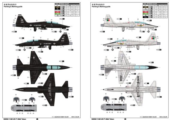 Scale model 1/48 Training aircraft kitUS T-38A Talon Trumpeter 02852 детальное изображение Самолеты 1/48 Самолеты
