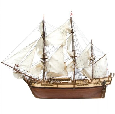 Сборная деревянная модель 1/45 Фрегат HMS &quot;Bounty &quot; (с корпусом в разрезе) OcCre 14006 детальное изображение Корабли Модели из дерева