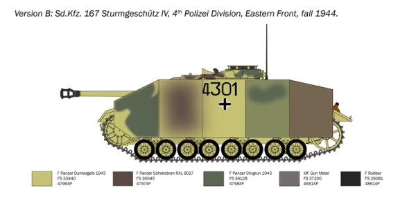 Збірна модель 1/35 САУ Sd. Kfz. 167 SturmGeschutz IV Italeri 0223 детальное изображение Бронетехника 1/35 Бронетехника