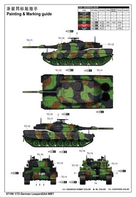 Збірна модель 1/72 німецький танк Leopard2A4 MBT Trumpeter 07190 детальное изображение Бронетехника 1/72 Бронетехника