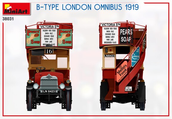 Збірна модель 1/35 Лондонський омнібус типу B 1919 MiniArt 38031 детальное изображение Автомобили 1/35 Автомобили