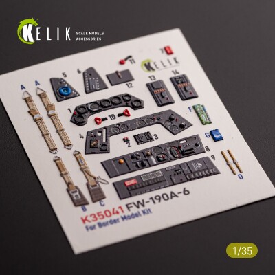 FW-190A-6 3D декаль інтер'єр для комплекту Border Models 1/35 КЕЛИК K35041 детальное изображение 3D Декали Афтермаркет