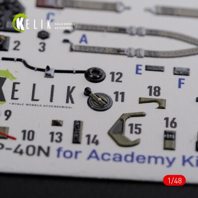 P-40N декаль інтер'єр для комплекту Academy 1/48 KELIK K48086 детальное изображение 3D Декали Афтермаркет