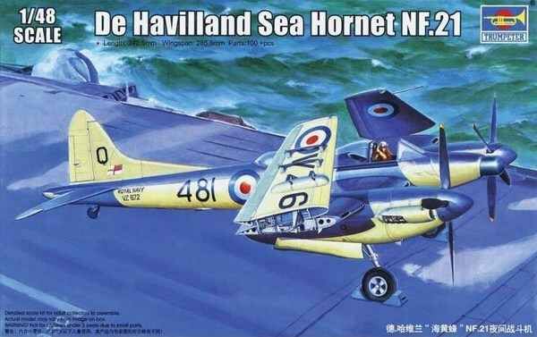 Збірна модель 1/48 Винищувач De Havilland &quot;Sea Hornet&quot; NF.21 Trumpeter 02895 детальное изображение Самолеты 1/48 Самолеты