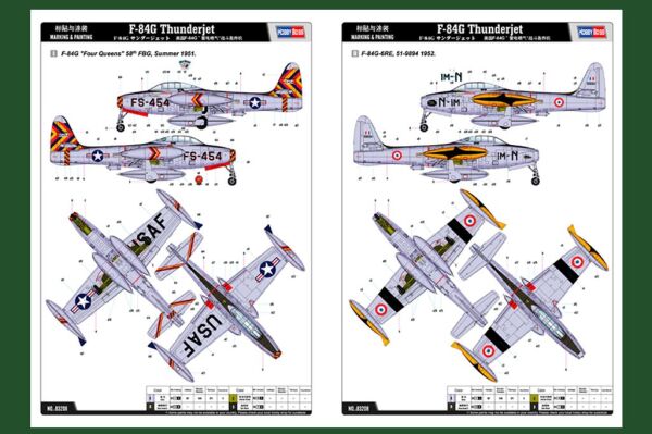 Збірна модель американського літака F-84G Thunderjet детальное изображение Самолеты 1/32 Самолеты