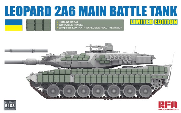 Збірна модель 1/35 Танк Leopard 2А6 Україна (обмежена серія) RFM RM-5103 детальное изображение Бронетехника 1/35 Бронетехника