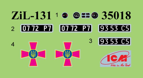 Збірна модель 1/35 Автомобіль ЗіЛ-131 з водієм (Збройні Сили України) ICM 35019 детальное изображение Автомобили 1/35 Автомобили