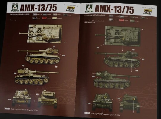 Scale model 1/35 French light tank AMX-13/75 (2 in 1) Takom 2036 детальное изображение Бронетехника 1/35 Бронетехника